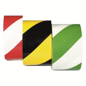 Vloermarkeringstape gestreept, 2 kleuren (50mm breed) 