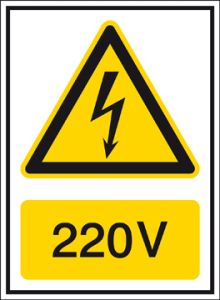 Voltagepictogram 220V sticker