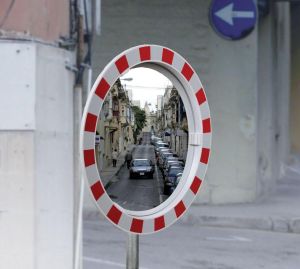 Ronde Verkeersspiegel glas, Jislon (Rood/wit)