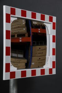 Rechthoekige Verkeersspiegel veiligheidsglas, Jislon (Rood/wit)
