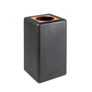 circulaire afvalbak brickbin plastic 65 ltr zwart, oranje 