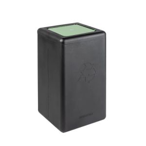 Circulaire afvalbak brickbin met klepdeksel 65 ltr zwart, groen 