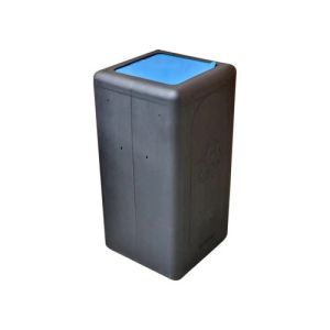 circulaire afvalbak brickbin met klepdeksel 65 ltr zwart, blauw 