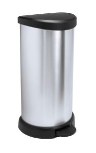 Pedaalemmer Decobin 40 liter, zilver, zwart