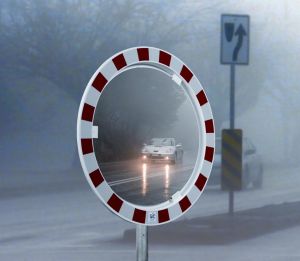 Ronde Verkeersspiegel RVS, anti-condens Jislon (Rood/wit)