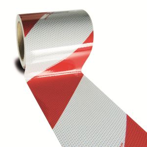Waarschuwingstape, Verkrijgbaar in links- en rechtsom (Rood-Wit gestreept. verwijderbare lijm)