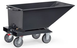 Kiepbak 4701 in antracietgrijs met aftapkraan, 250 liter, 750 kg draagvermogen