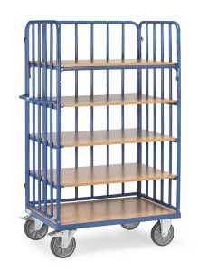 Etagewagen, 8353-1 met 3 gesloten wanden met verticale buizen