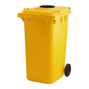 Container met rozet 120 ltr geel