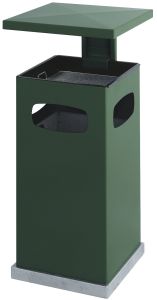 As-papierbak met afneembaar afdak 70 liter, groen
