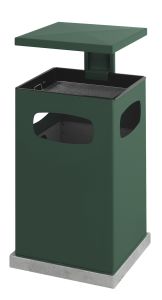 As-papierbak met afneembaar afdak 80 liter, groen