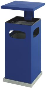 As-papierbak met afneembaar afdak 70 liter, blauw