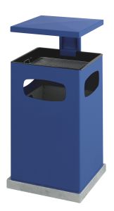 As-papierbak met afneembaar afdak 80 liter, blauw