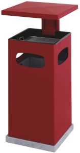 As-papierbak met afneembaar afdak 70 liter, rood