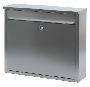 Wandbrievenbus, h 31,5 cm, mat RVS