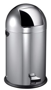 Afvalbak Kickcan 40 liter, EKO, mat RVS