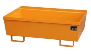 Nestbare stalen lekbak 1200x800x415 mm-oranje 