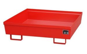 Nestbare stalen lekbak 1200x1200x335 mm-rood
