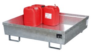 Nestbare stalen lekbak 1200x1200x335 mm, verzinkt