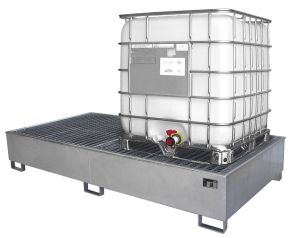 Verzinkte lekbak voor 1000 liter containers (IBC) 2650 x 1300 x 435 mm