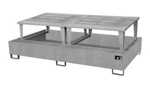 Verzinkte opvangbak voor containers (IBC) 2650 x 1460 x 863 mm