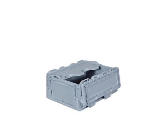 Euro-silver versterkte kunststof kist met krokodildeksel, 15 liter, grijs (afname 10 stuks)