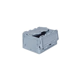 Euro-silver versterkte kunststof kist met krokodildeksel, 20 liter, grijs per (afname 5 stuks)