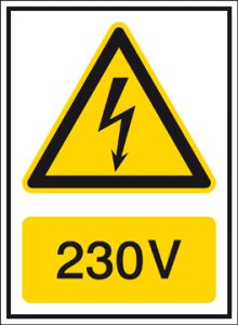 Voltagepictogram 230V sticker