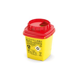 Naaldcontainer CS Line, vierkant, geel/rood, 2 liter 60st / ds
