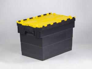 Distributiebak 600x400x320 mm, zwart / geel