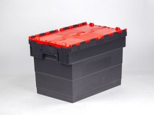 Distributiebak 600x400x416 mm, zwart / rood