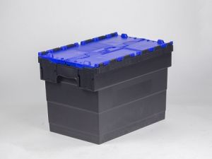 Distributiebak 600x400x365 mm, zwart / blauw
