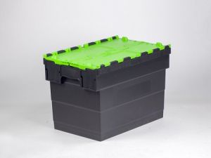 Distributiebak 600x400x365 mm, zwart / groen