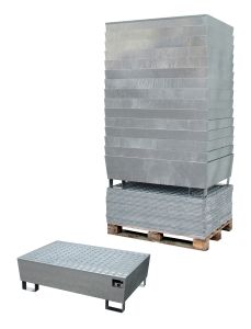 Verzinkte opvangbak 1200 x 800 x 360 - 15 stuks stapelbaar