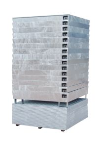 Verzinkte opvangbak 1200 x 1200 x 280 - 15 stuks stapelbaar