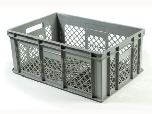 Geperforeerde kunststof krat 600x400x240 mm (47 liter)