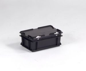 ESD kunststof RAKO kist 300 x 200 x 133 mm, 5 liter met afsluitbaar deksel.