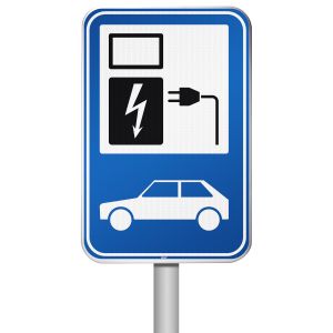 Parkingpictogram voor elektrische voertuigen incl. paal