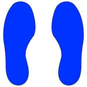 Vloermarkering voetstappen - blauw, 10 stuks
