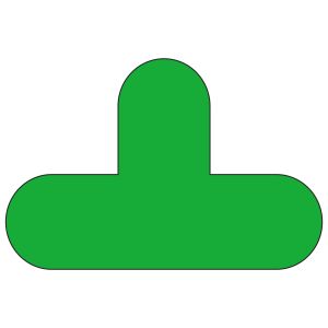 Vloermarkering T-vorm - groen, 10 stuks