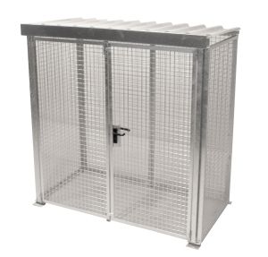 Gasflessenopslag voor buiten met dak en deuren - 2100x1085x2180 mm 