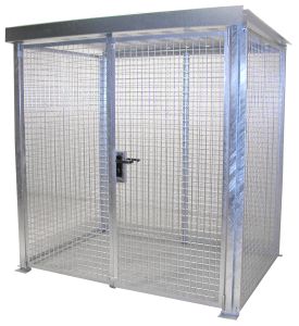 Gasflessenopslag voor buiten met dak en deuren - 2100x1500x2180 mm 