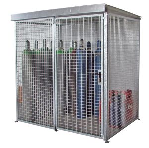Gasflessenopslag voor buiten met dak - 2100x1500x2180 mm 