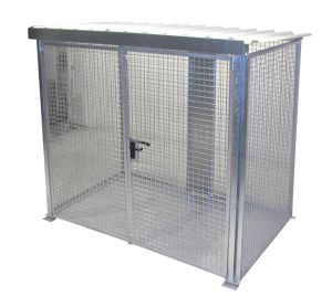 Gasflessenopslag voor buiten met dak en deuren - 2400x1500x2180 mm 