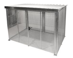 Gasflessenopslag voor buiten met dak en deuren - 3100x2100x2180 mm 