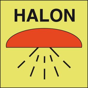 Zone beveiligd door Halon 1301 150 x 150 mm