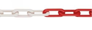 Nylon Afzetketting 8mm, Rood-Wit, MNK-kwaliteit, 25 meter