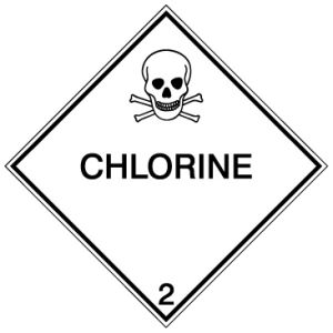 Pictogram voor zeetransport 'Chloor' (IMDG 2E)
