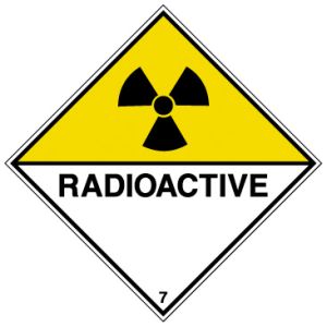 Pictogram voor zeetransport 'Radioactieve stoffen' (IMDG 7A)