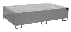 Lekbak met verzinkt rooster voor stelling 2150x1300x505 mm-grijs